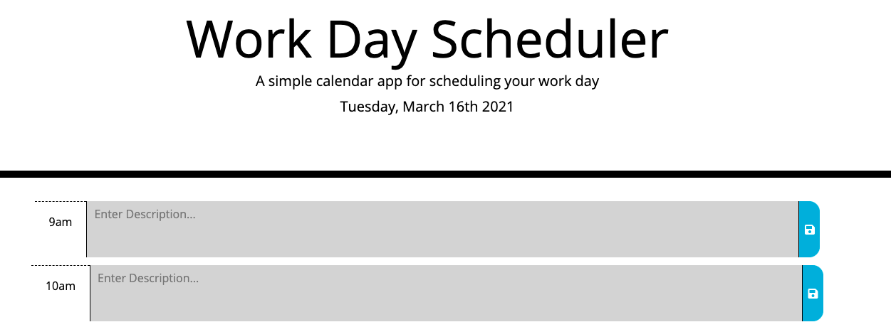 image of calendar events web app
